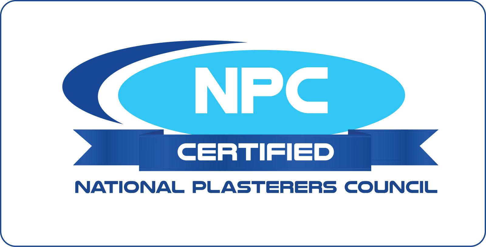 NPC Certified logo from the National Plasterers Council, symbolizing quality and standards in aquatic services.