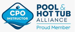 CPO Instructor logo from the Pool & Hot Tub Alliance, representing Specialty Aquatics and Consulting's commitment to professional standards and community engagement in aquatic services.