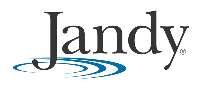 Jandy logo representing a leading manufacturer of pool equipment, emphasizing quality and reliability in aquatic facility maintenance and upgrades.