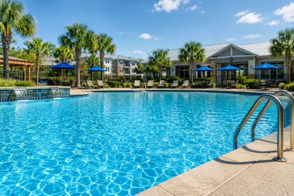 Crystal clear poolside paradise