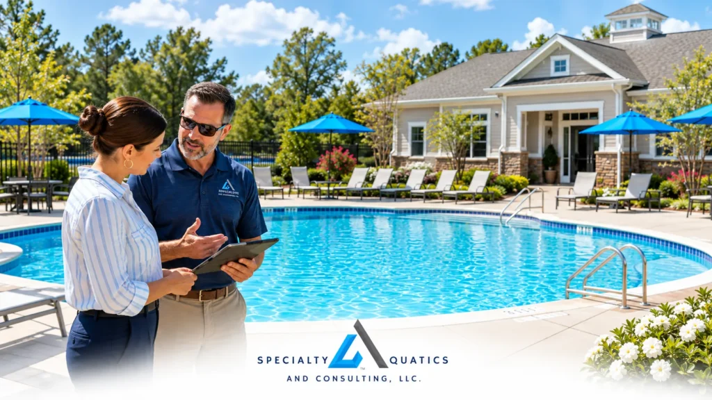 commercial pool facility inspection with certified operator